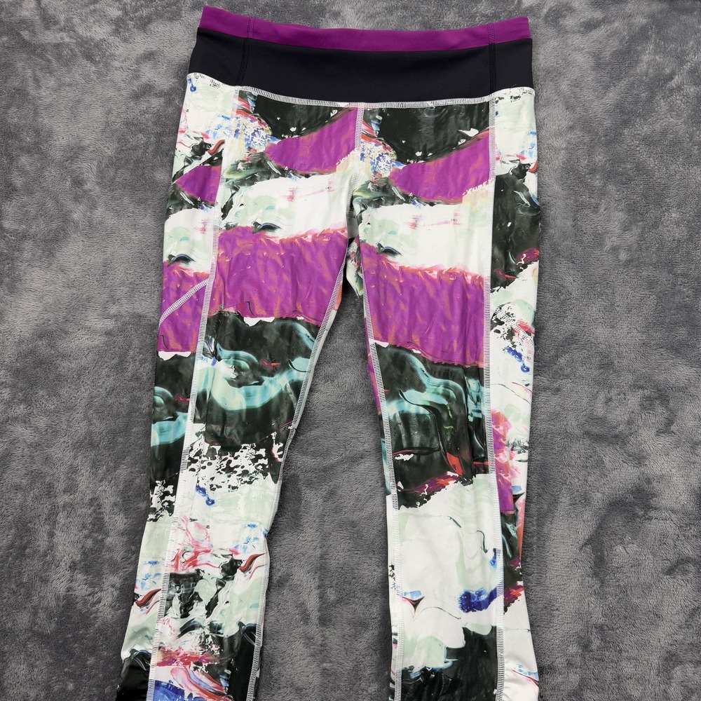Lululemon Pants Womens 8 Multicolor Ruched Waistband Running Active Gym Yoga